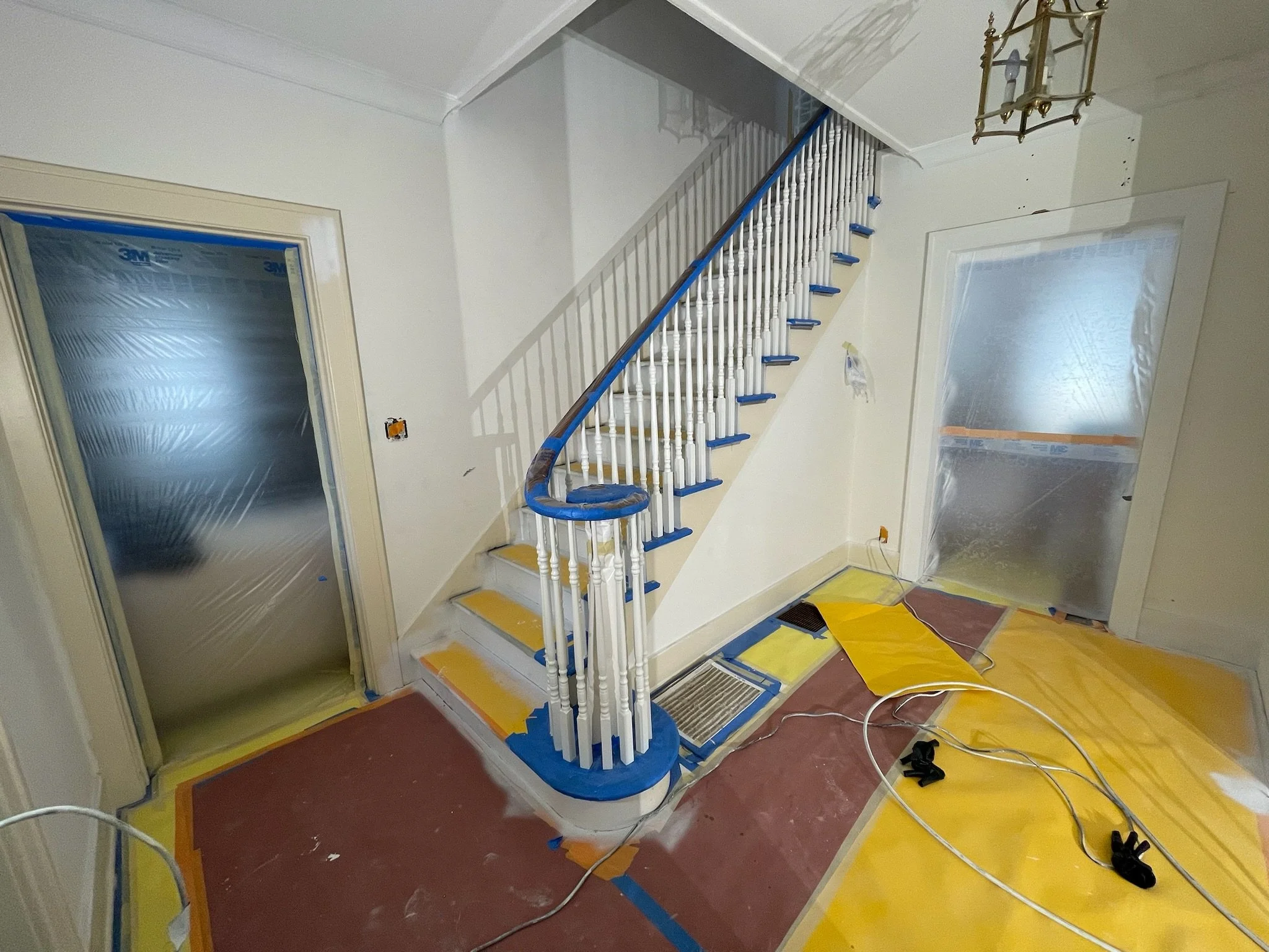 Colonial house painting project, view 17